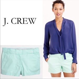 J Crew mint green chino shorts